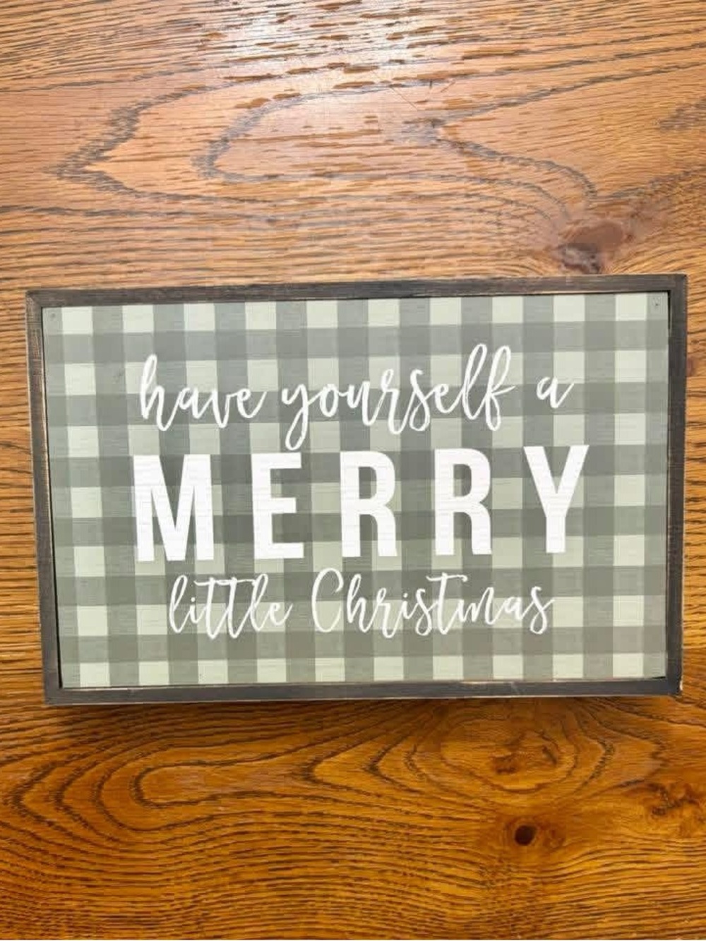 Holiday Wall Sign - Green Buffalo Check "Have Yourself a Merry Little Christmas"